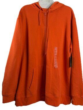 dip Men's XLT Orange Full Zip Hoodie Fleece Lined Jacket NWT